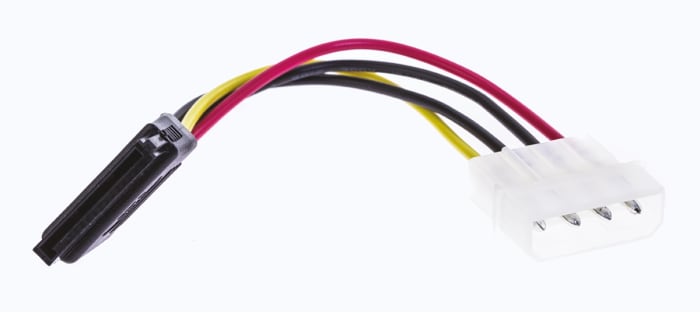 Cable SATA RS PRO, con. A: Alimentación SATA Hembra de 15 vías, con. B: LP4 Macho de 4 vías, long 150mm