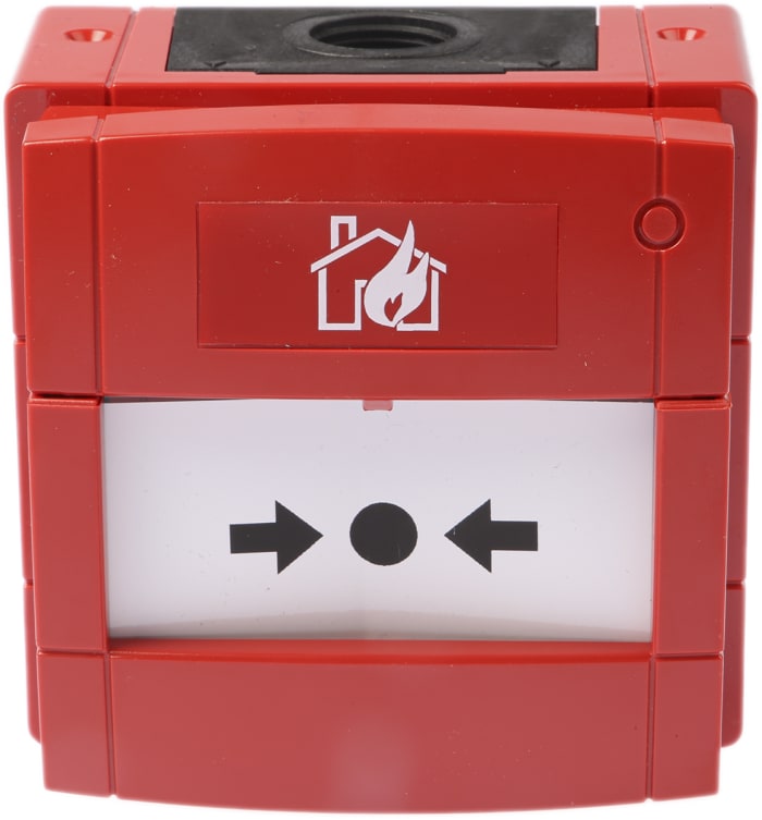 KAC Red Break Glass Call Point, Break Glass Operated, Outdoor, Resettable