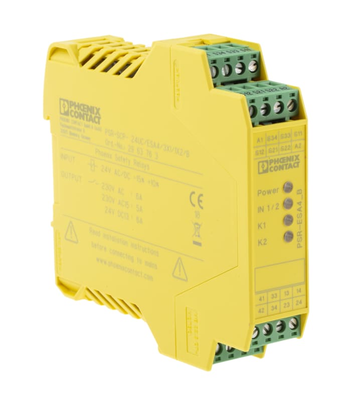 2963763 Phoenix Contact | Phoenix Contact 24V ac/dc Safety Relay - Dual ...