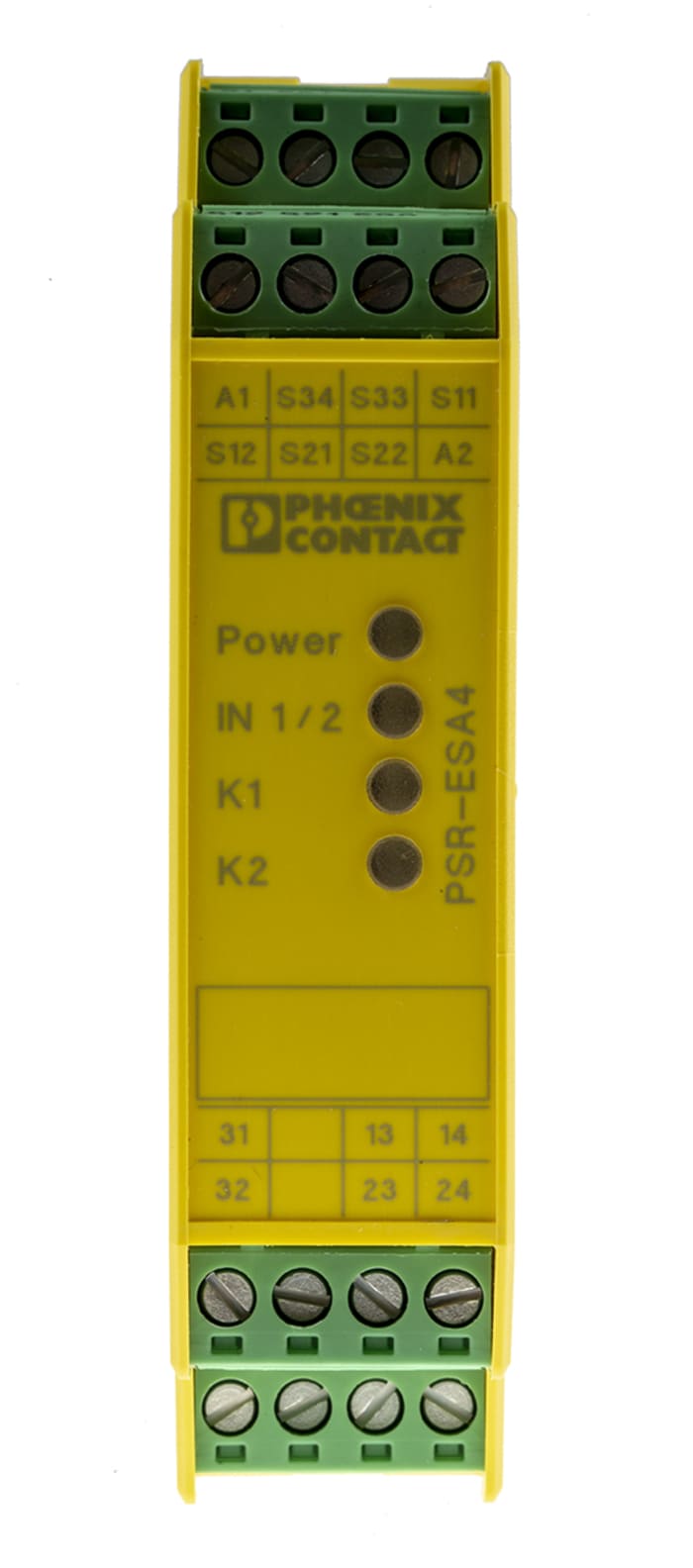 Relé de seguridad Phoenix Contact PSRclassic PSR-SCP- 24UC/ESA4/2X1/1X2 de 2 canales, para Parada de Emergencia, 24V