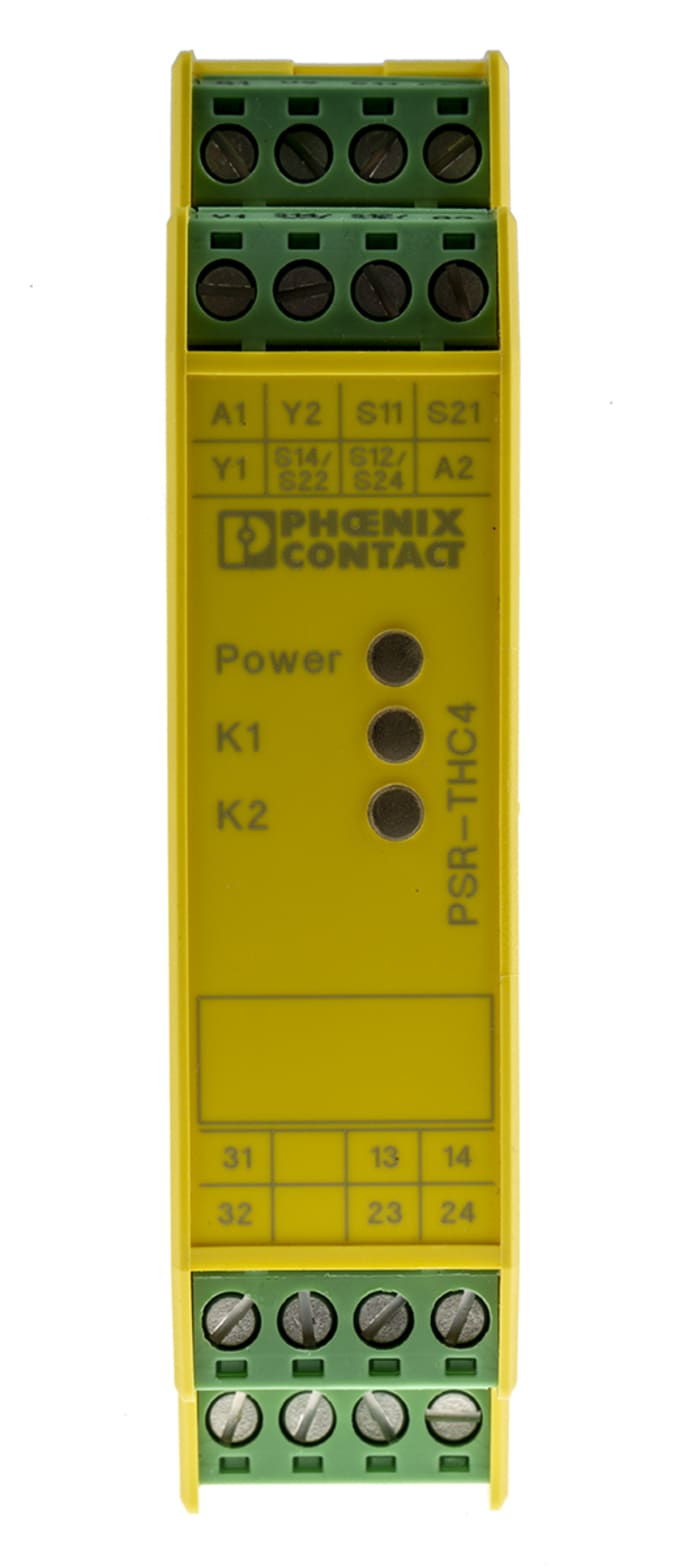 2963721 Phoenix Contact, Phoenix Contact Dual-Channel Two Hand Control  Safety Relay, 24V ac/dc, 2 Safety Contacts, 666-7050