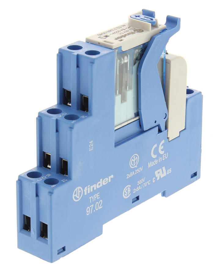 Finder 4C Series Interface Relay, DIN Rail Mount, 48V dc Coil, DPDT, 8A Load