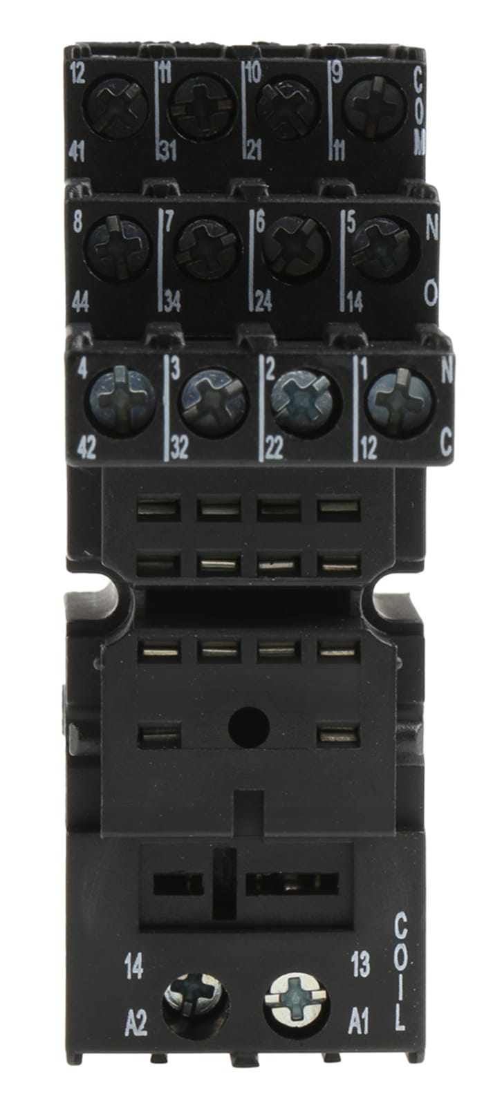 Finder 94 14 Pin 250V ac DIN Rail Relay Socket, for use with 55.34, 85.04, 55.32 Series Relay