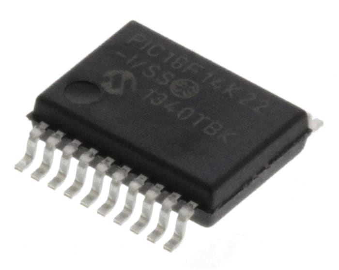 Microchip, 8bit PIC, PIC18F Microcontroller, 64MHz, 16 kB, 256 B Flash, 20-Pin SSOP