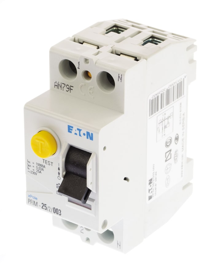 Eaton RCCB, 25A, 1+N Pole, 30mA, Type AC, 230V ac