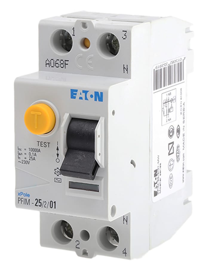 Eaton RCCB, 25A, 1+N Pole, 100mA, Type AC