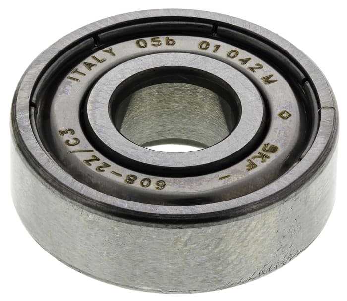 dirección cinturón pintor 608-2Z/C3 SKF | SKF 608-2Z/C3 Deep Groove Ball Bearing - Shielded End Type,  8mm I.D, 22mm O.D | 667-1030 | RS Components