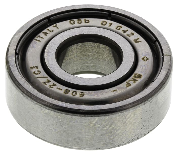 SKF, Sabit Bilyalı Rulman, 608-2Z/C3, İç Çap: 8mm, Dış Çap: 22mm