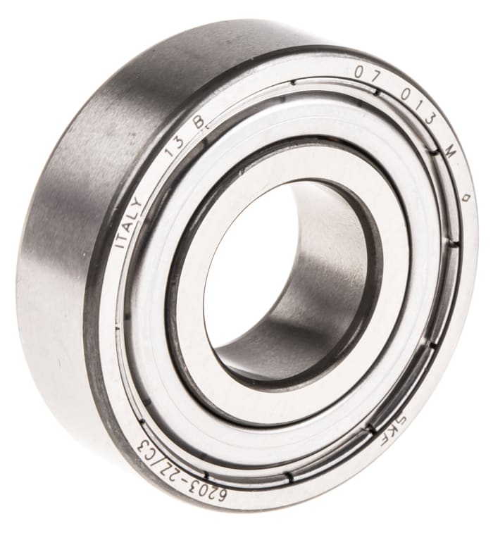 SKF 6203-2Z/C3 Single Row Deep Groove Ball Bearing- Both Sides Shielded 17mm I.D, 40mm O.D