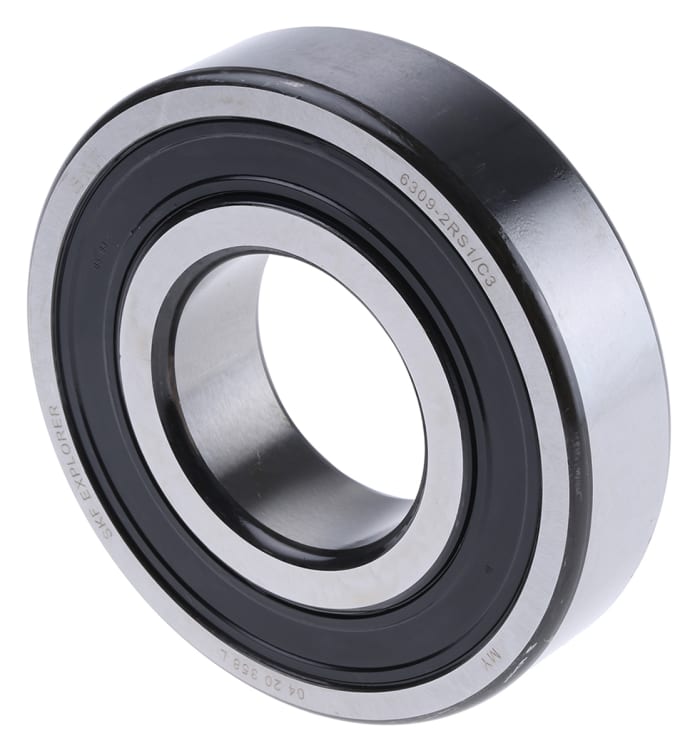 SKF 6309-2RS1/C3 Single Row Deep Groove Ball Bearing- Both Sides Sealed 45mm I.D, 100mm O.D