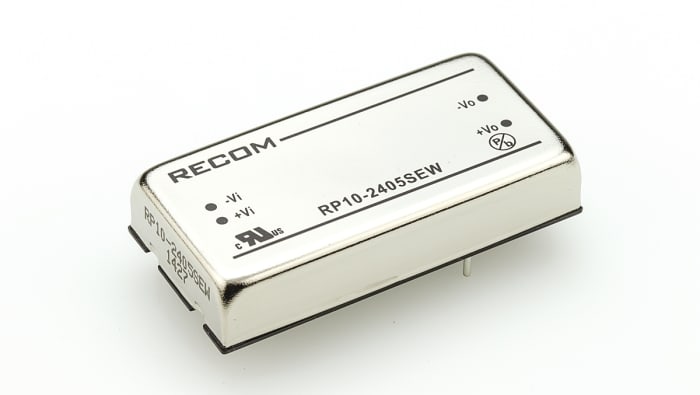 Recom RP10 EW DC-DC Converter, 5V dc/ 2A Output, 9 → 36 V dc Input, 10W, Through Hole, +85°C Max Temp -20°C Min