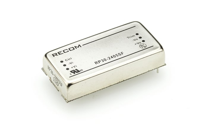 Recom Isolated DC-DC Converter, 5V dc/ 6A Output, 18 → 36 V dc Input, 30W, Through Hole, +85°C Max Temp -40°C