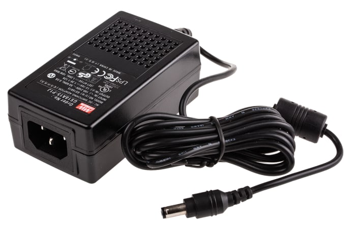 MEAN WELL Power Brick AC/DC Adapter 15V dc Output, 1.2A Output