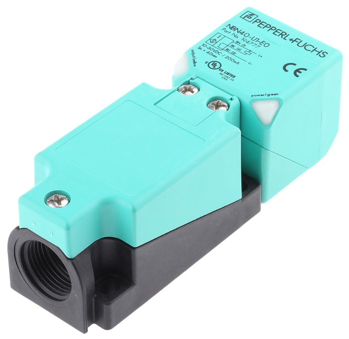 Pepperl + Fuchs Inductive Block Proximity Sensor, 40 mm Detection, NPN NO, 10 → 30 V dc