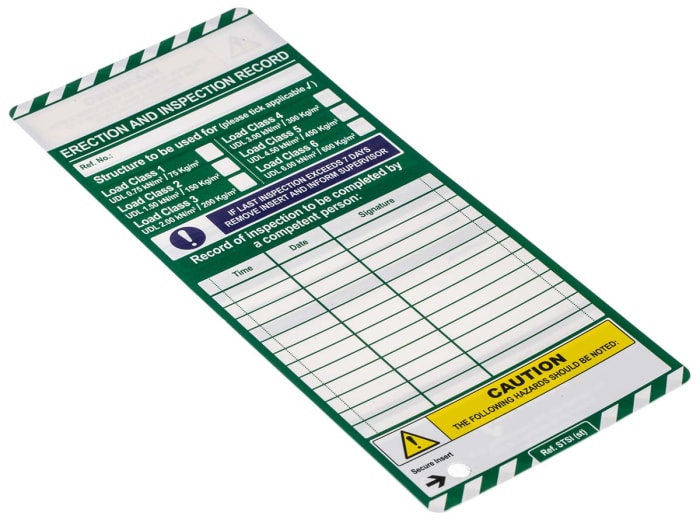 ScaffTag Safety Scaffolding Tag, English Language, 10 per Pack