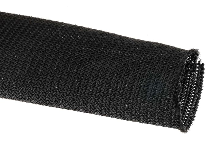 RS PRO, RS PRO Expandable Braided PET Black Cable Sleeve, 3mm Diameter,  30m Length, 408-293