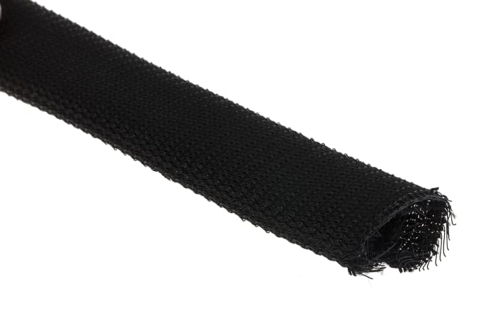 RS PRO Braided PET Black Cable Sleeve, 14mm Diameter, 3m Length