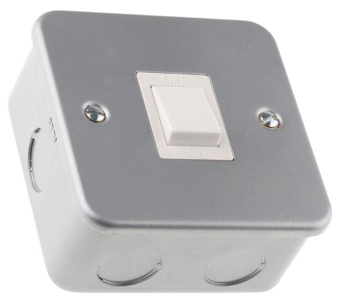 RS PRO Grey Metal Clad Switch 1 Way 1 Gang