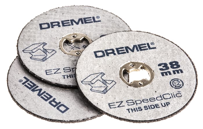 SC456B Dremel, Dremel Aluminium Oxide Cutting Disc, 38mm x 1.12mm Thick,  Very Fine Grade, P60 Grit, EZ Speedclic, 12 in pack, 668-4168