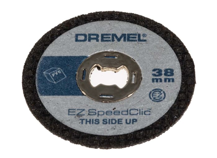 Dremel EZ SpeedClic Aluminium Oxide Cutting Disc, 38mm x 1.12mm Thick, Medium Grade, P60 Grit, 5 in pack