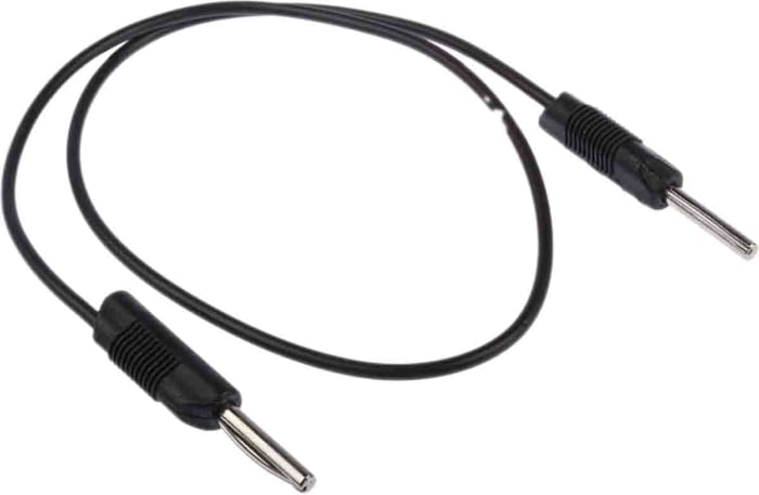 RS PRO 4 mm Test Probe Lead, 2.5A, 50V ac, Black, 500mm Lead Length