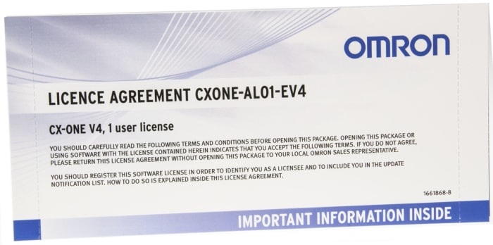 Omron CX-ONE Series Software Licence for Use with CX-ONE V4