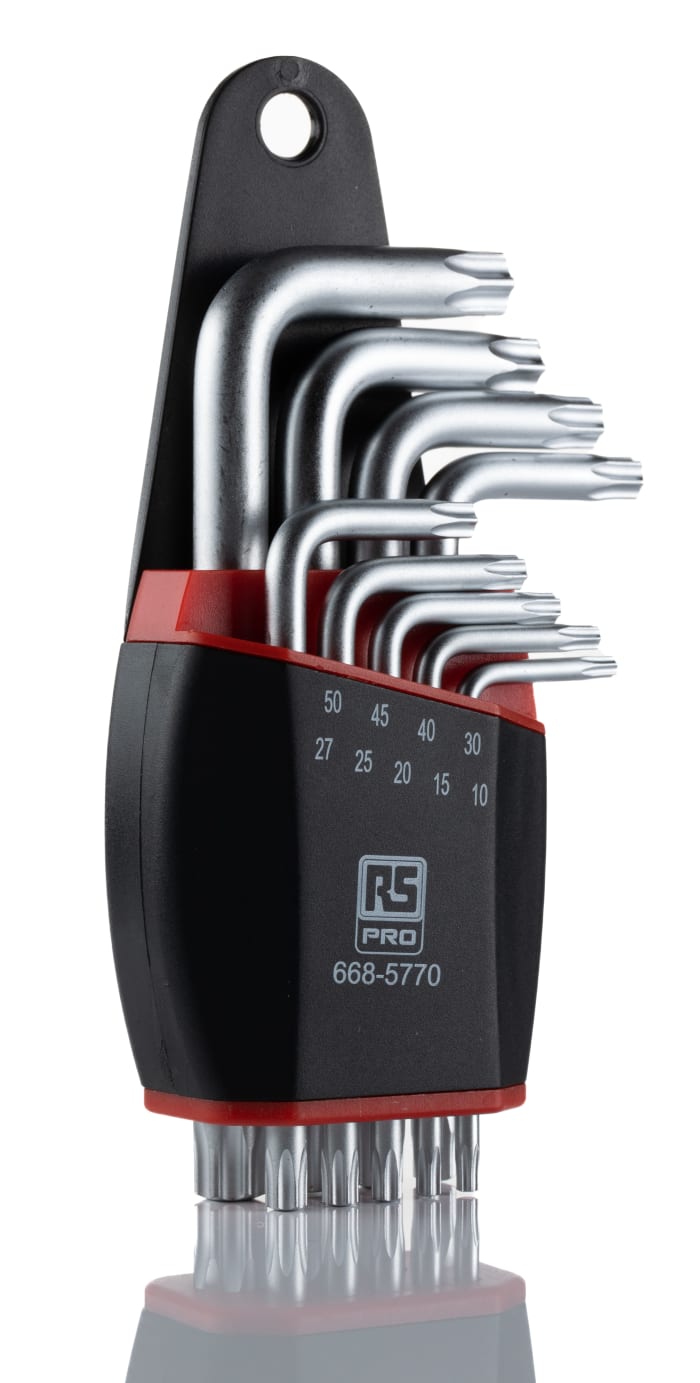 RS PRO 9-Piece Torx Key Set, L Shape, Long Arm