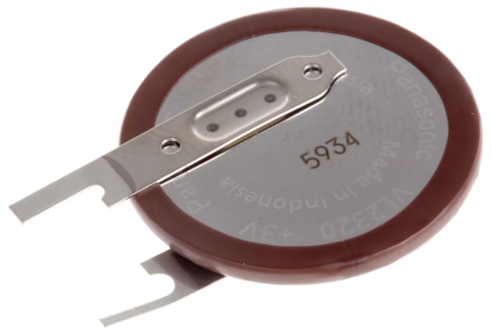 Pile bouton rechargeable Panasonic 3V, 30mAh, 23mm, Lithium Vanadium Pentoxyde, VL2320