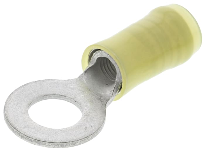 TE Connectivity, PIDG Insulated Ring Terminal, M6 Stud Size 12 AWG 10 AWG Wire Size, Yellow