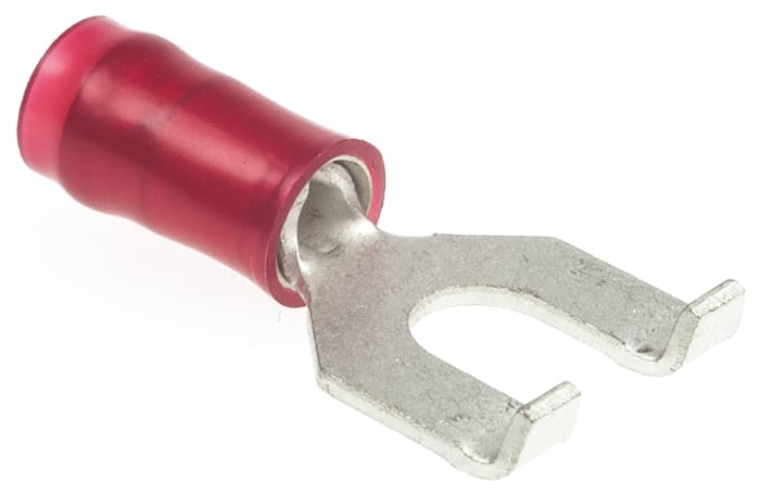Cosse à fourche à sertir TE Connectivity série PIDG Isolée, Rouge 16AWG 1.4mm² 22AWG 0.3mm²