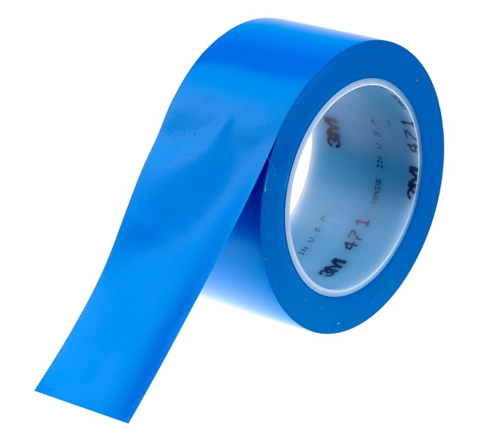 3M 471 Blue PVC 33m Lane Marking Tape, 0.14mm Thickness