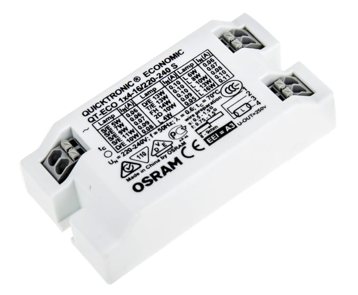 Osram 5 W, 7 W, 9 W, 5.5 (HF) W, 7 (HF) W, 8 (HF) W Electronic Compact Fluorescent Lighting Ballast, 220 → 240 V