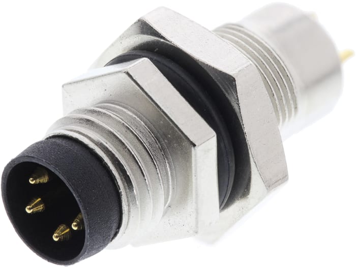 TE Connectivity Circular Connector, 4 Contacts, Panel Mount, M8 Connector, Plug, Male, IP67