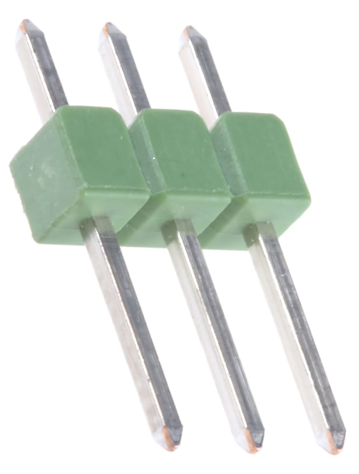 TE Connectivity AMPMODU MOD II Series Straight Through Hole Pin Header, 3 Contact(s), 2.54mm Pitch, 1 Row(s), Unshrouded