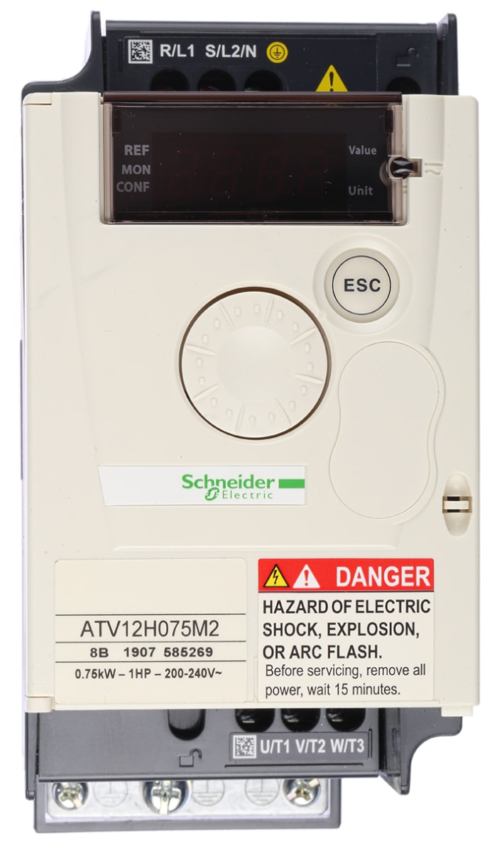 Schneider Electric ALTIVAR 12 İnverter Sürücü, Tek Fazlı, 0,75 kW, 230 V, 8,5 A, 400Hz, EMC Filtreli