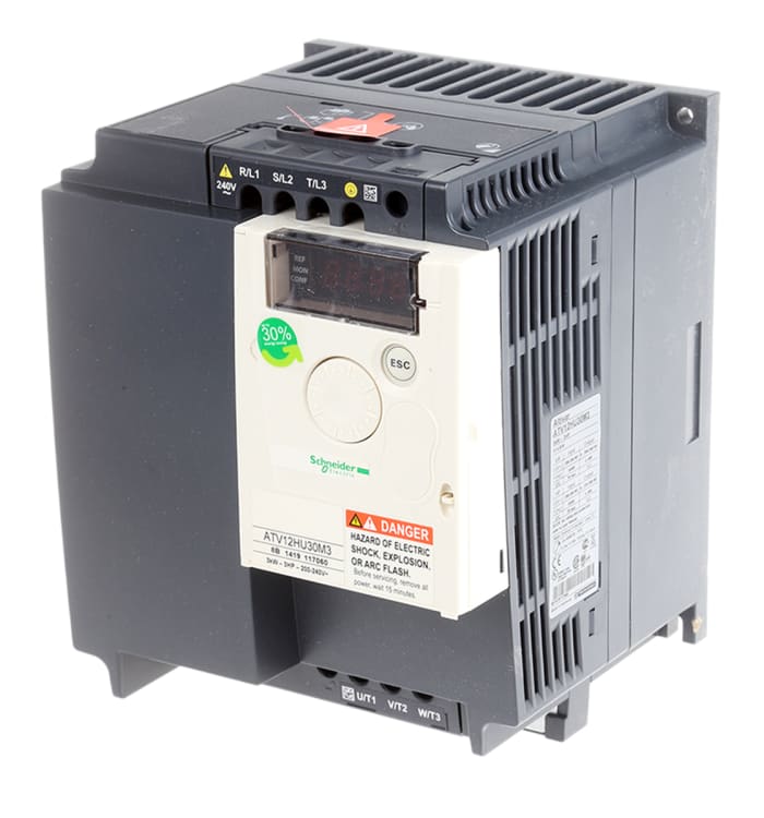 Schneider Electric Inverter Drive, 3 kW, 3 Phase, 230 V ac, 15.9 A, ATV 12 Series