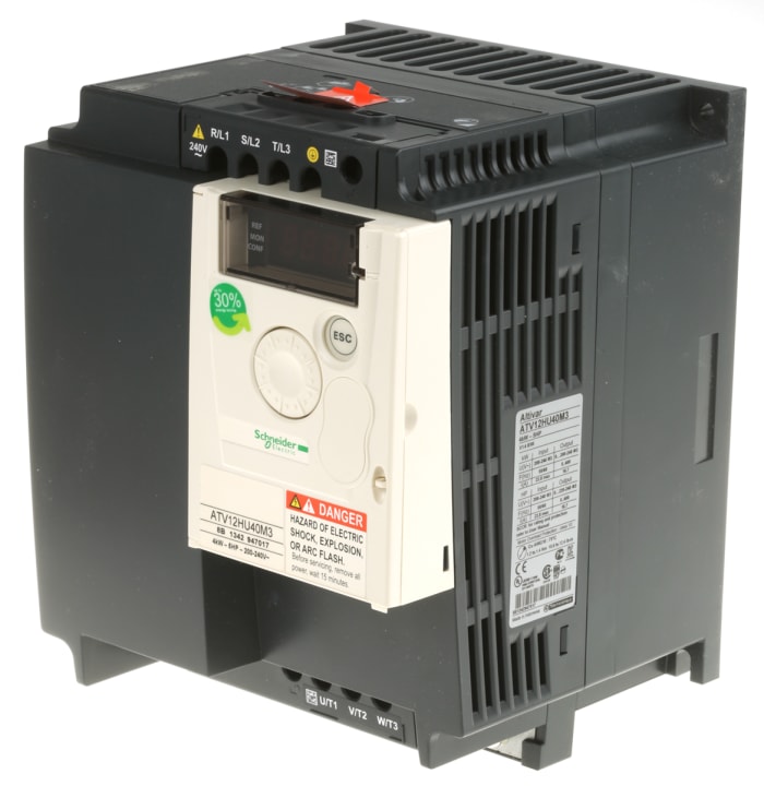Schneider Electric Inverter Drive, 4 kW, 3 Phase, 230 V, 19.9 A, ALTIVAR 12 Series