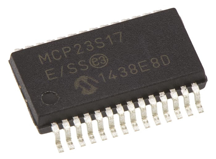 Microchip MCP23S17-E/SS, 16-Kanallı I/O Entegresi, 5MHz, Seri SPI, 28-Pinli SSOP