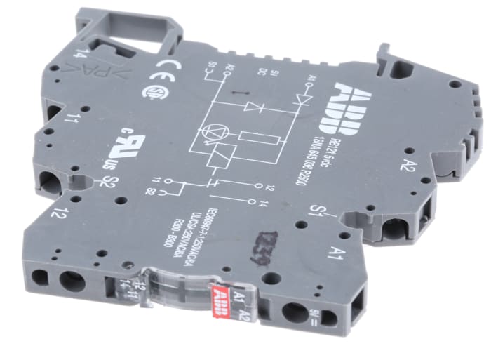Relais d'interface ABB R600, 5V c.c., 1 RT, montage Rail DIN