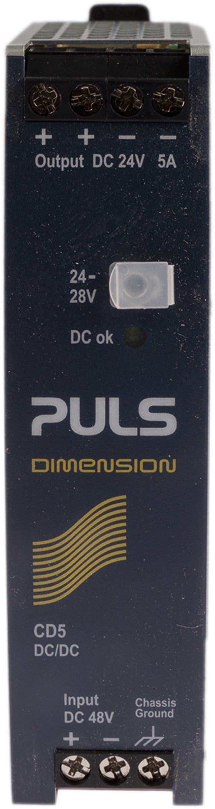 PULS DIMENSION-CD DC-DC Converter, 24V dc/ 5A Output, 36 → 60 V dc Input, 120W, DIN Rail Mount, +70°C Max Temp