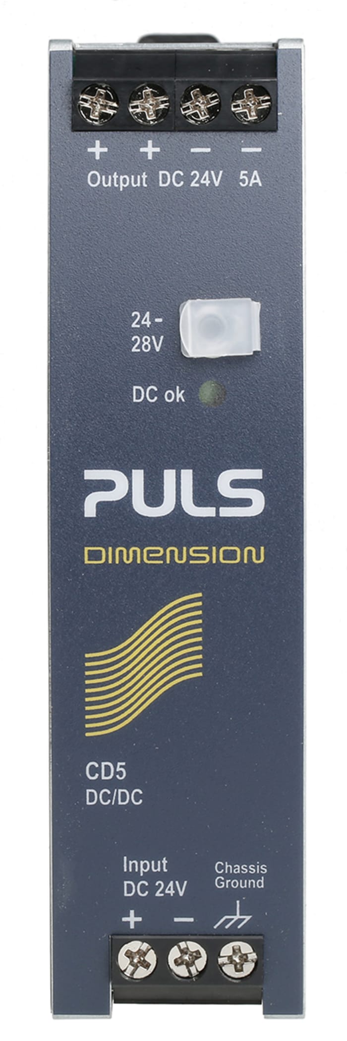 PULS DIMENSION-CD DC-DC Converter, 24V dc/ 5A Output, 18 → 32.4 V dc Input, 120W, DIN Rail Mount, +70°C Max Temp