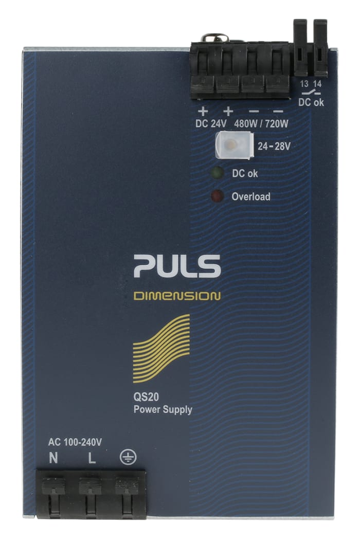 Alimentation pour rail DIN PULS, série DIMENSION Q, 24V c.c.out 20A, 480W