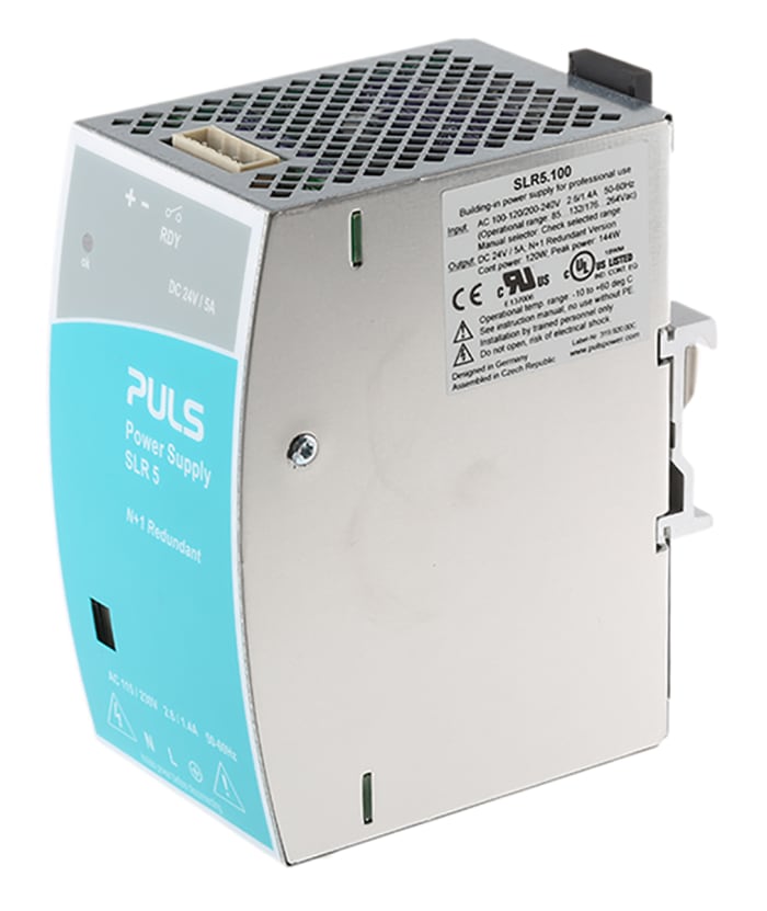 PULS Switch Mode DIN Rail Panel Mount Power Supply, 100 → 120V ac ac Input, 24V dc dc Output, 5A Output, 120W