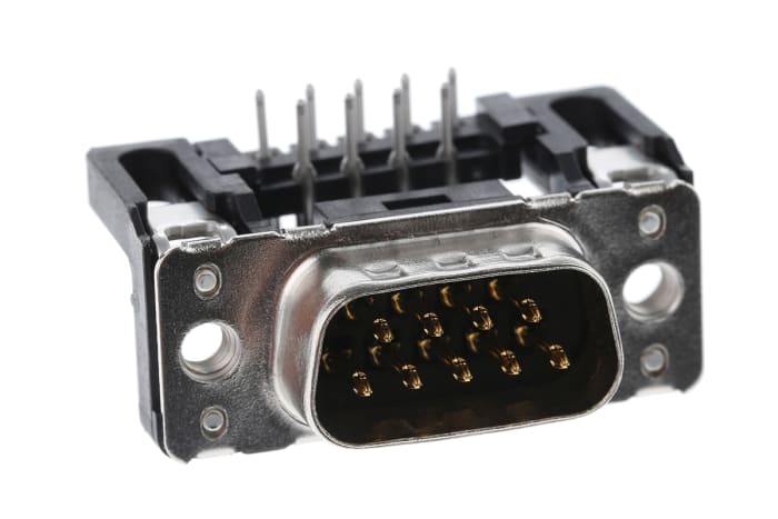 HARTING 9 Way Right Angle Through Hole D-sub Connector Plug, 2.74mm Pitch, with M3 Threaded Inserts