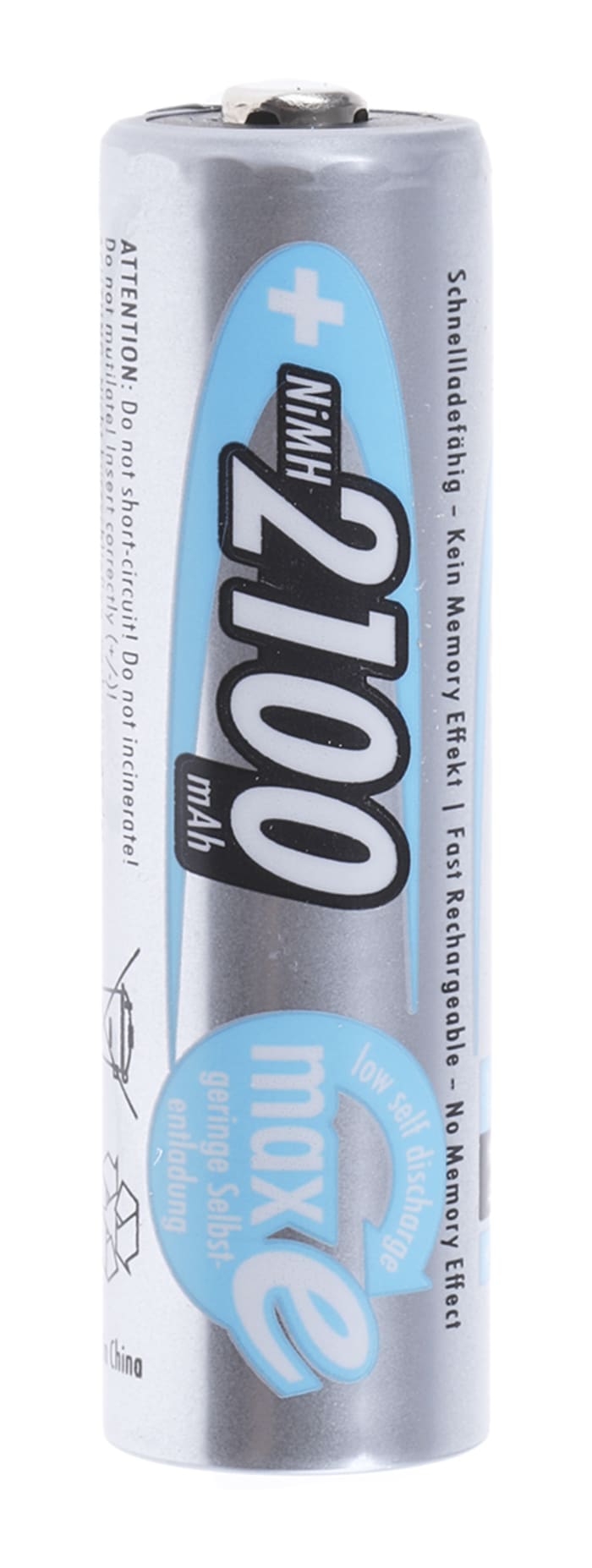 Ansmann MaxE AA NiMH Rechargeable AA Batteries, 2.1Ah, 1.2V - Pack of 4