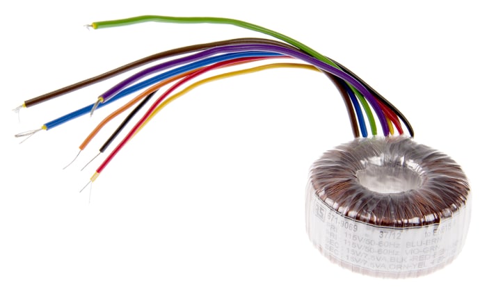 RS PRO 115 V ac, 230 V ac, 2 x 15V ac Toroidal Transformer, 15VA 2 Output