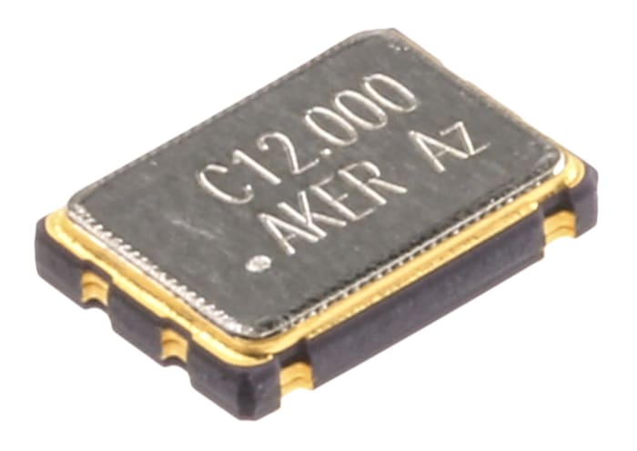 AKER, 12MHz Clock Oscillator, ±50ppm HCMOS, 4-Pin SMD S75005-12.000-X-15
