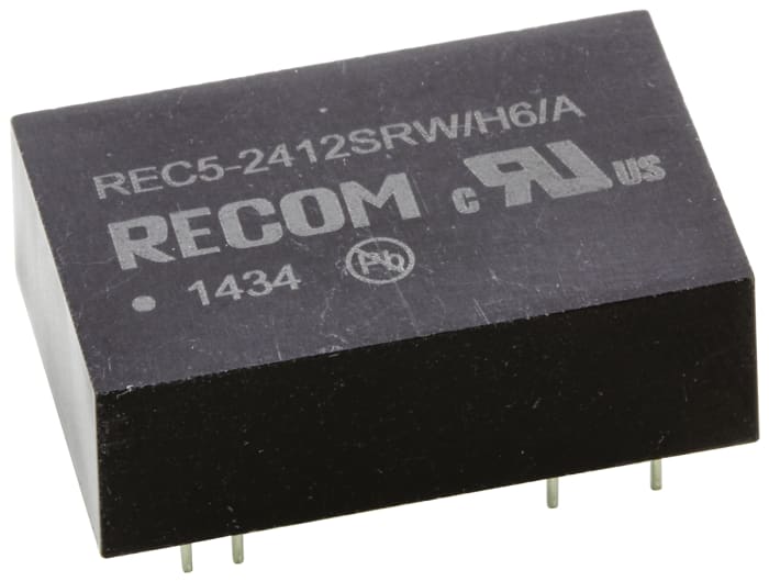 Recom REC5 DC-DC Converter, 12V dc/ 420mA Output, 18 → 36 V dc Input, 5W, Through Hole, +75°C Max Temp -40°C Min