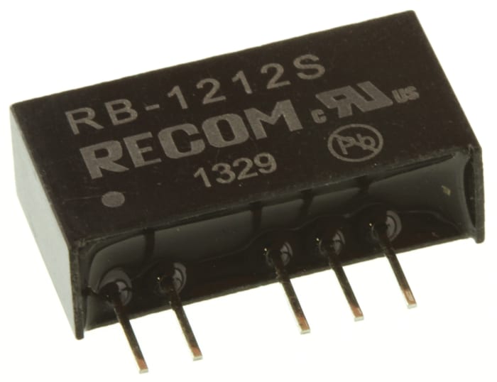 Recom RB DC-DC Converter, 12V dc/ 84mA Output, 10.8 → 13.2 V dc Input, 1W, Through Hole, +85°C Max Temp -40°C