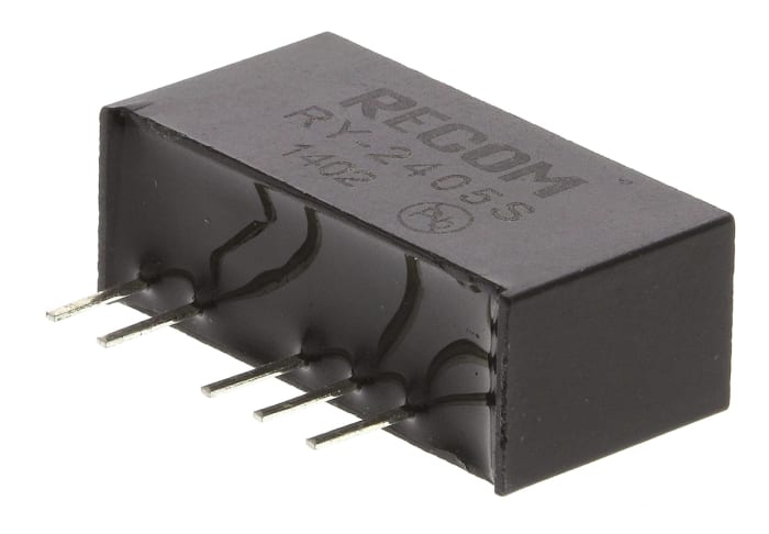 Recom RY DC-DC Converter, 5V dc/ 200mA Output, 22.8 → 25.2 V dc Input, 1W, Through Hole, +70°C Max Temp -40°C